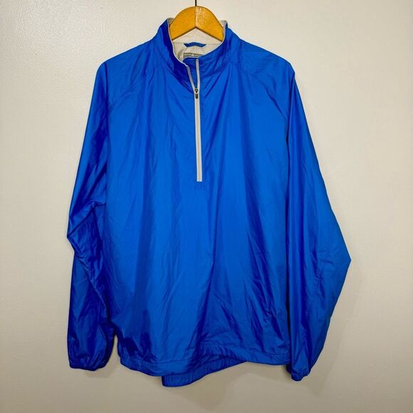 Peter Millar Men’s Gray and Blue Windbreaker Pullover 1/4 Zip Jacket | L - Picture 1 of 4